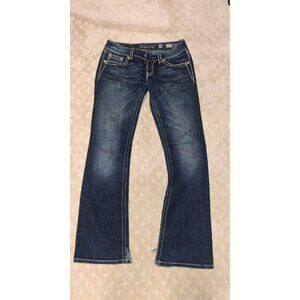 Miss Me Jeans Women's Size 30x34 Boot Cut Dark Wash Bling Flap Pocket JS5014B58